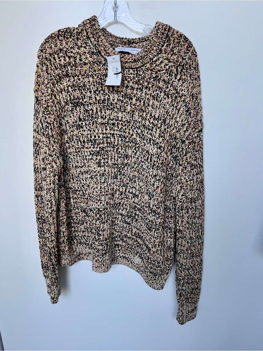 Proenza Schouler Chunky Marled Crewneck Sweater - Beige Multi